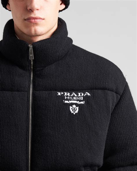 prada cropped cashmere down jacket